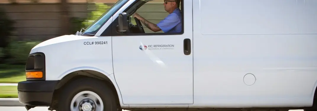 KIC Refrigeration service vehicle serving Jamestown area